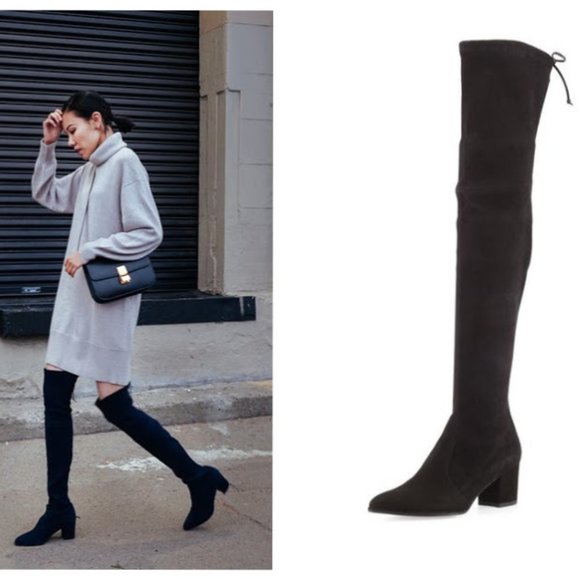 Stuart Weitzman Shoes - STUART WEITZMAN OTK over the knee black suede Thighland pointy toe boot 8.5